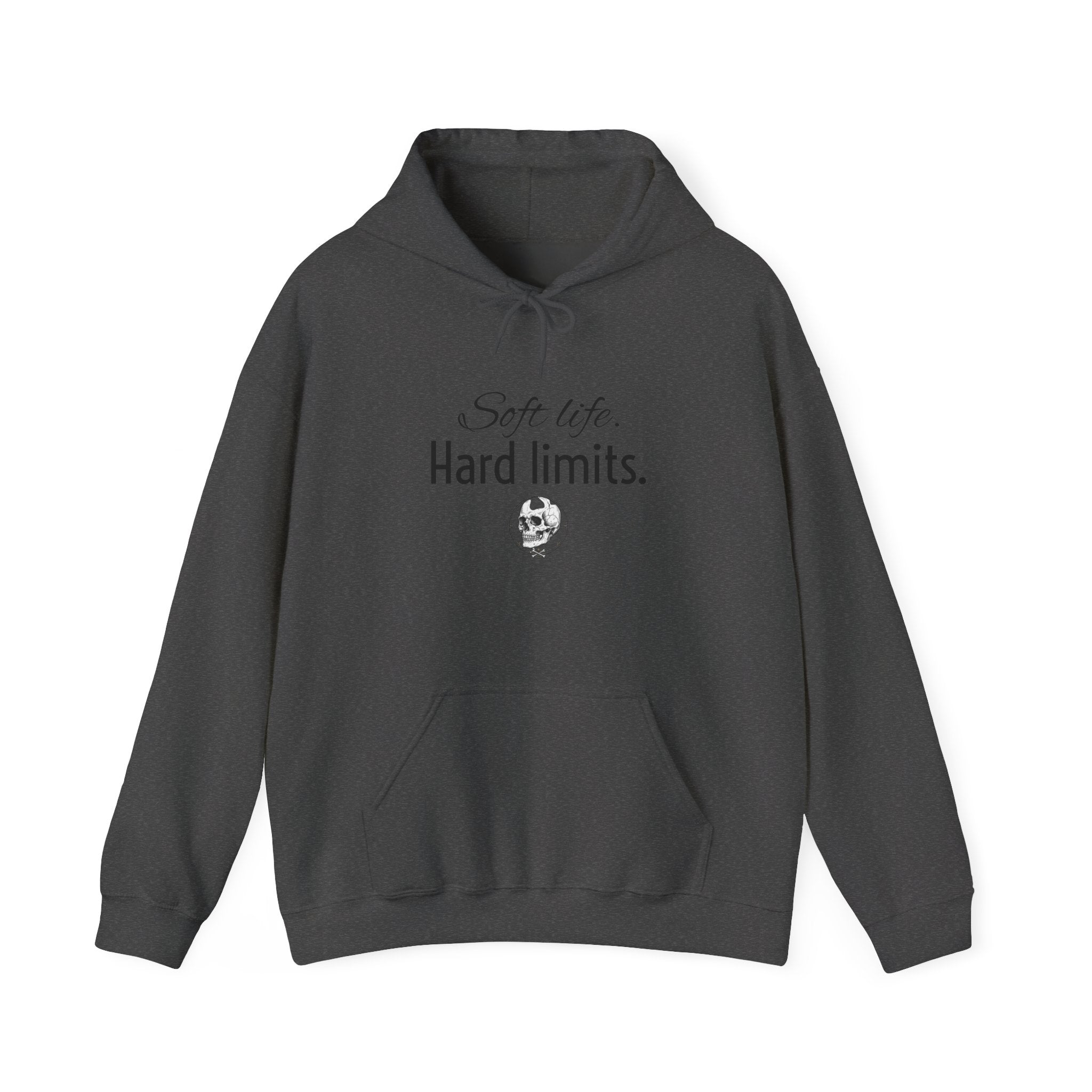 Hoodie — "Soft Life. Hard Limits." Minimalist Script Pullover