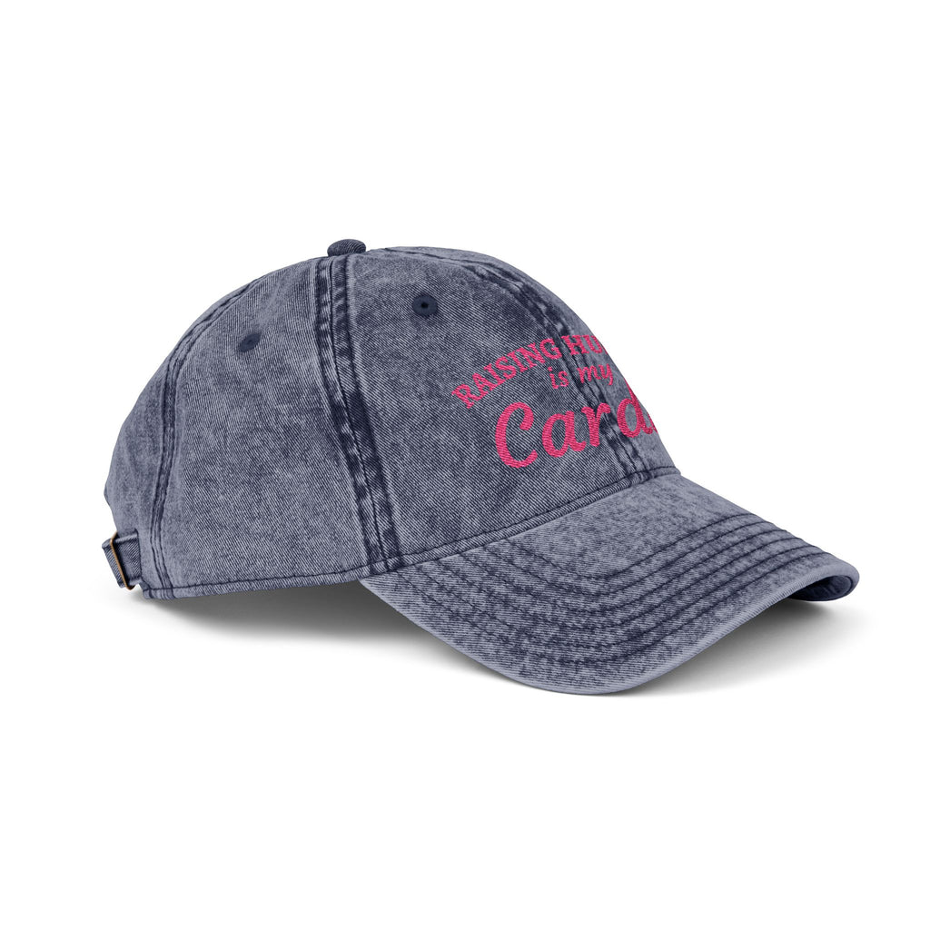 Vintage Embroidered Cap - Moms Cardio (Distressed Hat)