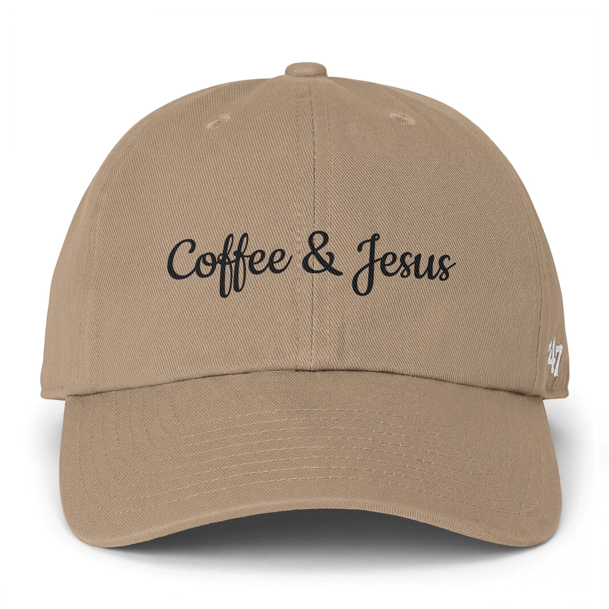 Coffee & Jesus Cap — Embroidered Faith Baseball Hat