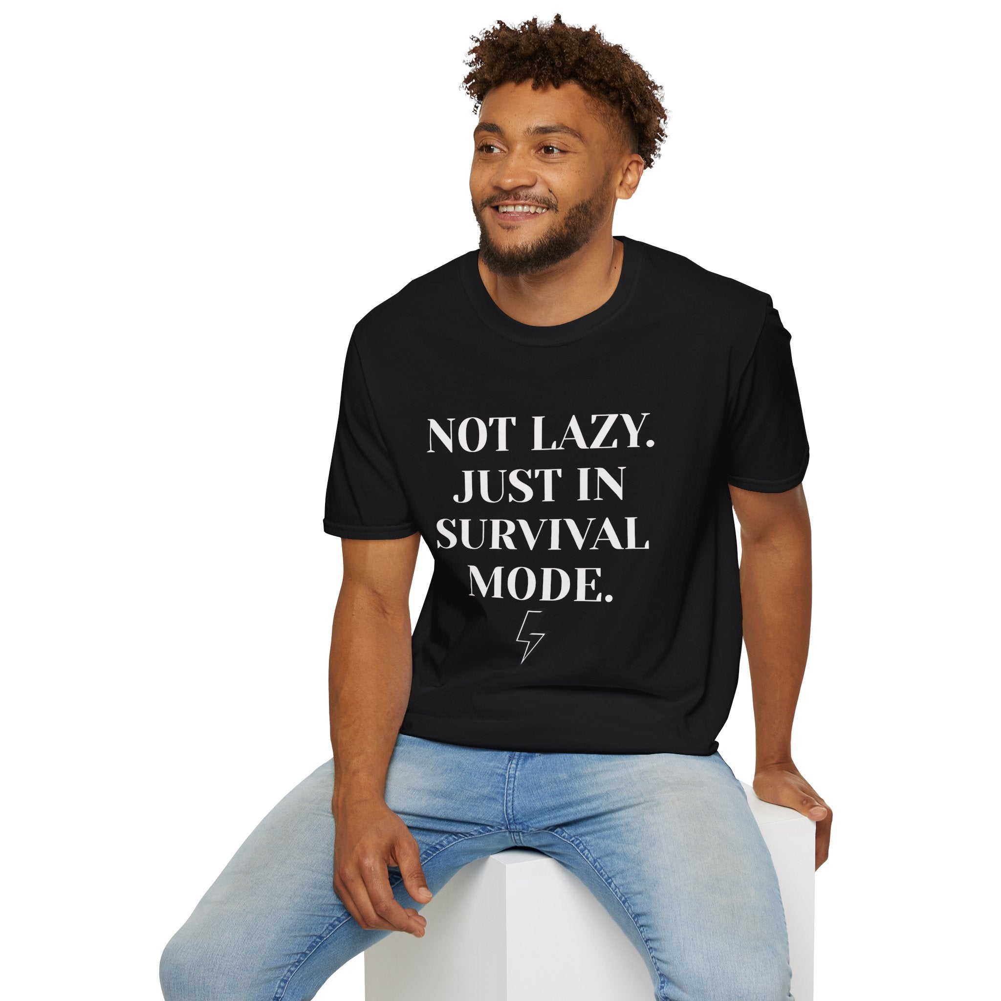 Survival Mode T-Shirt — "Not Lazy. Just In Survival Mode." Relaxed Graphic Tee