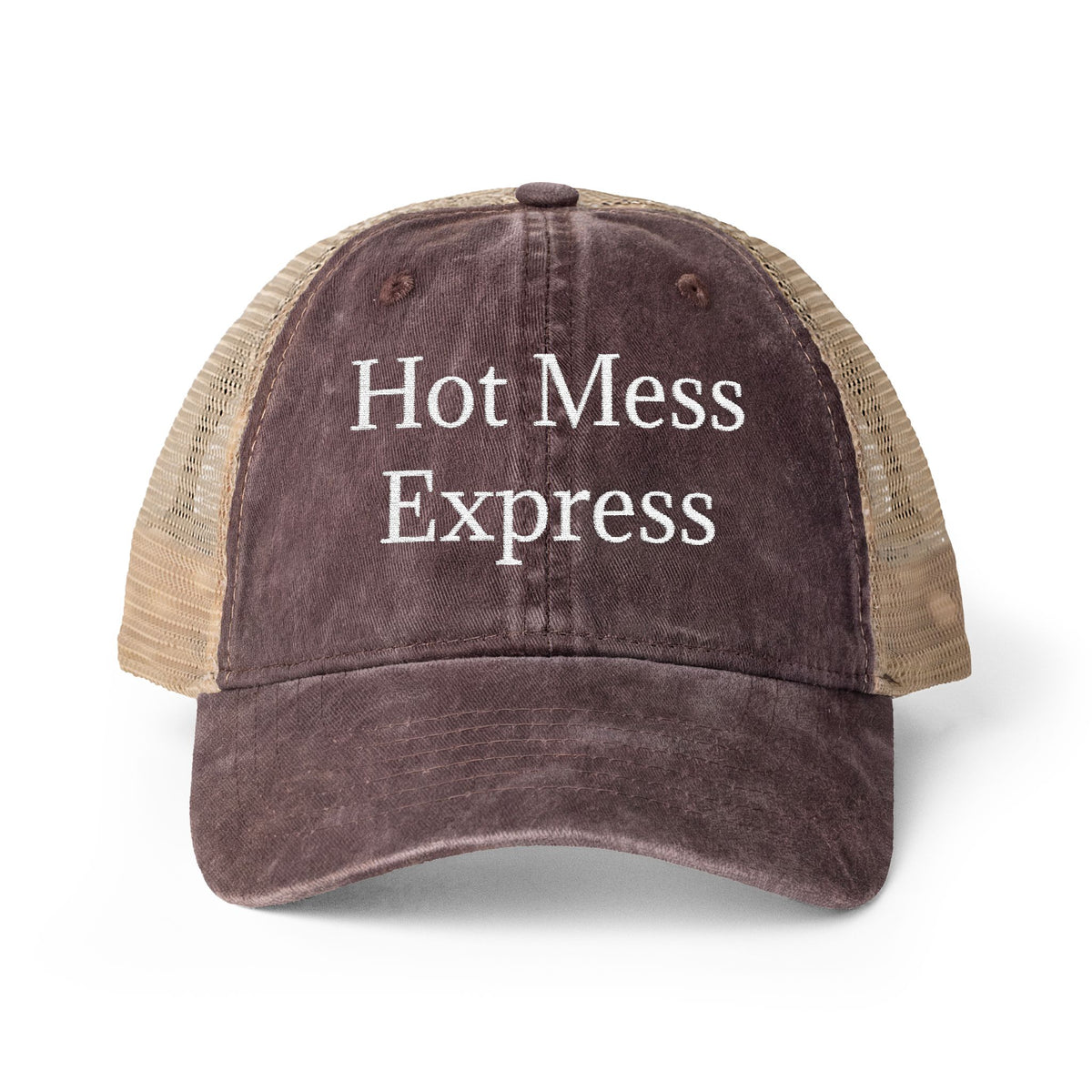"Hot Mess Express" Women's Washed Mesh-Back Cap