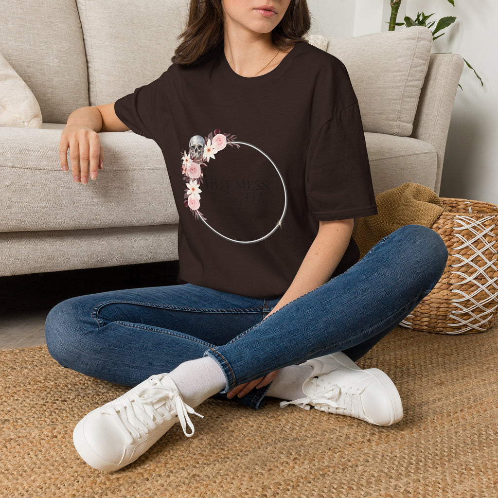 Hot Mess Healing Club T-Shirt — Floral Skull Tee