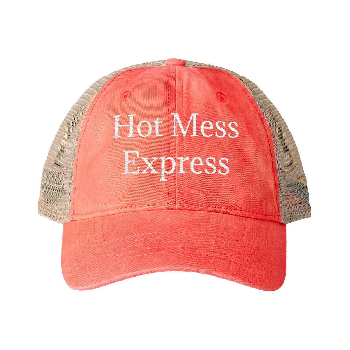 "Hot Mess Express" Women's Washed Mesh-Back Cap