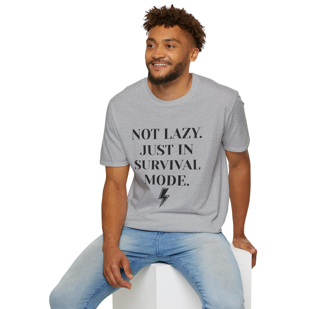 Survival Mode T-Shirt — "Not Lazy. Just In Survival Mode." Relaxed Graphic Tee