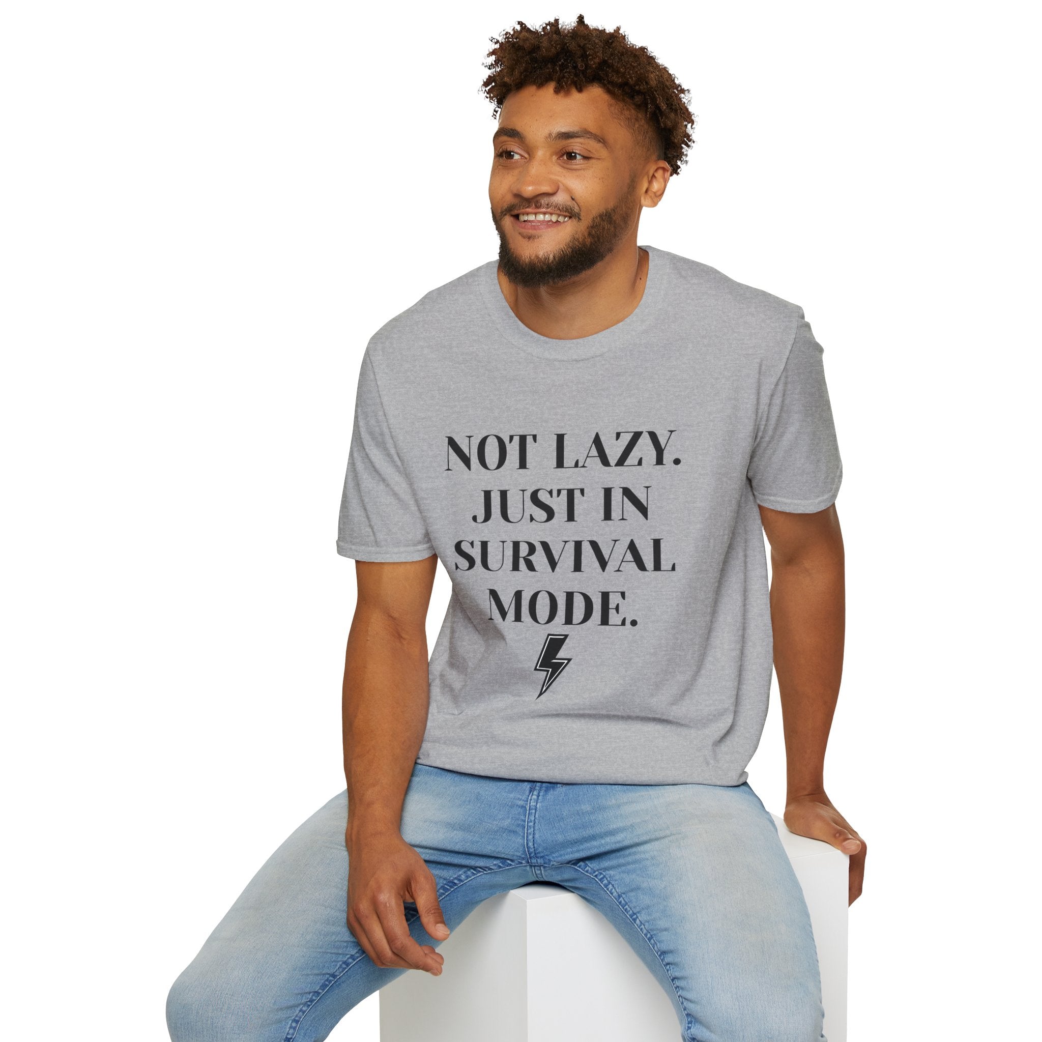 Survival Mode T-Shirt — "Not Lazy. Just In Survival Mode." Relaxed Graphic Tee