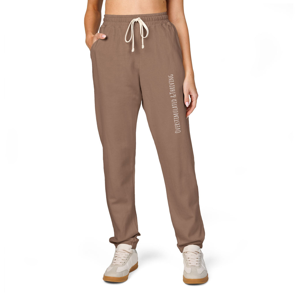 Emberstone Vertical Script Joggers — Garment-Dyed Fleece Sweatpants