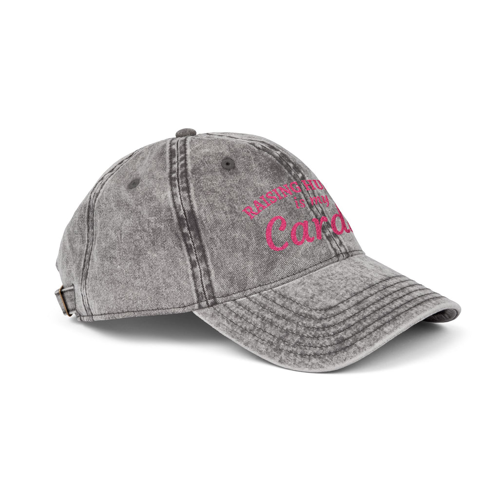 Vintage Embroidered Cap - Moms Cardio (Distressed Hat)