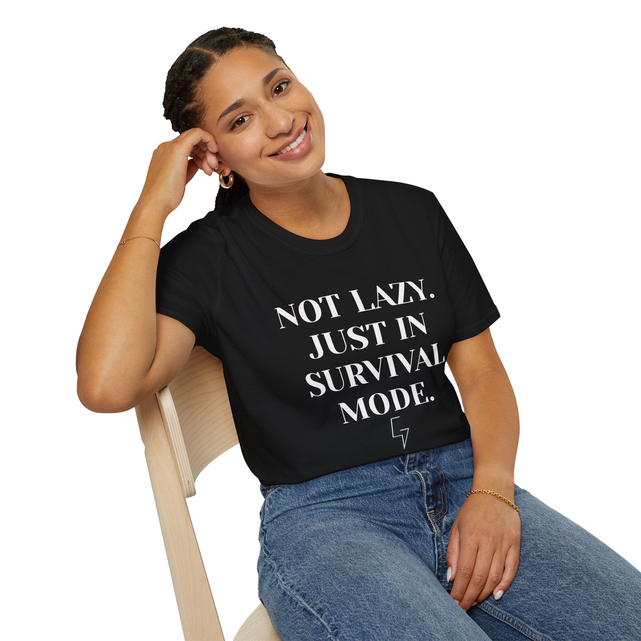 Survival Mode T-Shirt — "Not Lazy. Just In Survival Mode." Relaxed Graphic Tee