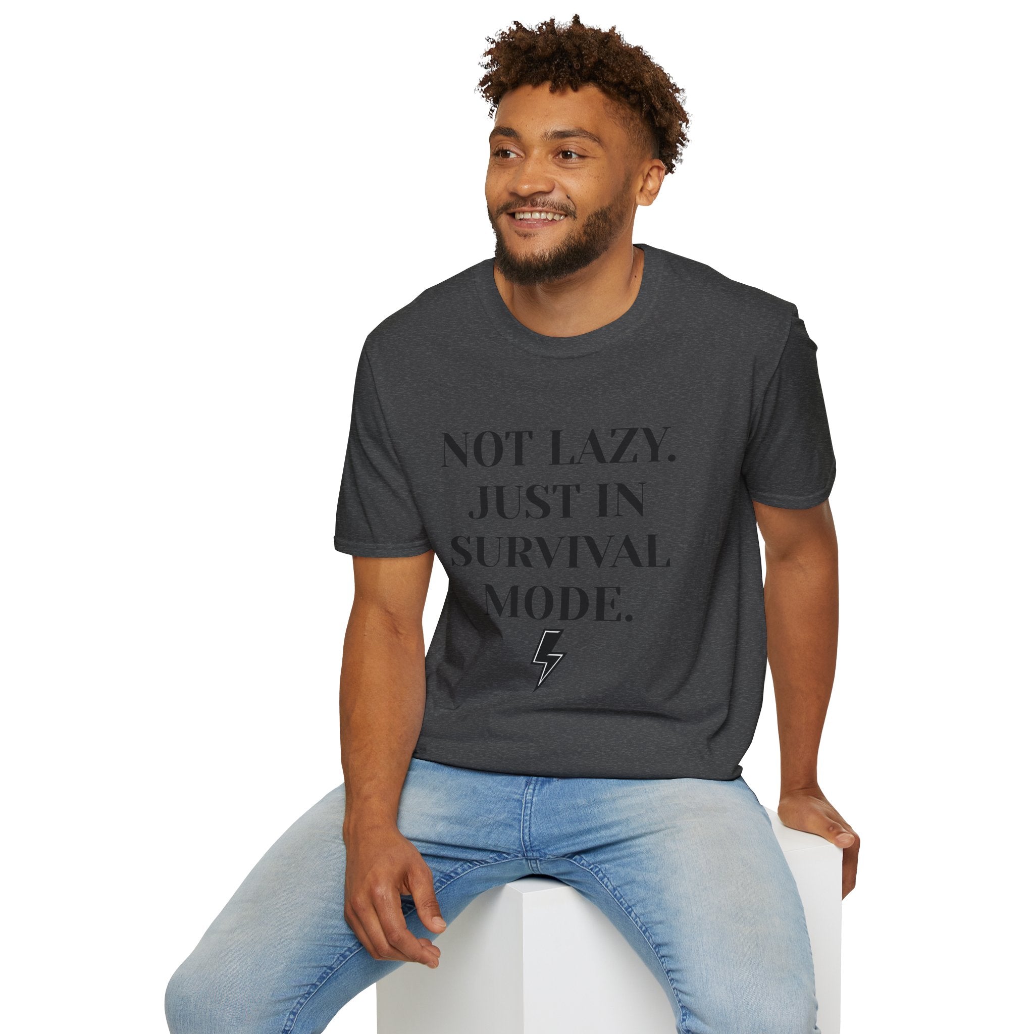 Survival Mode T-Shirt — "Not Lazy. Just In Survival Mode." Relaxed Graphic Tee