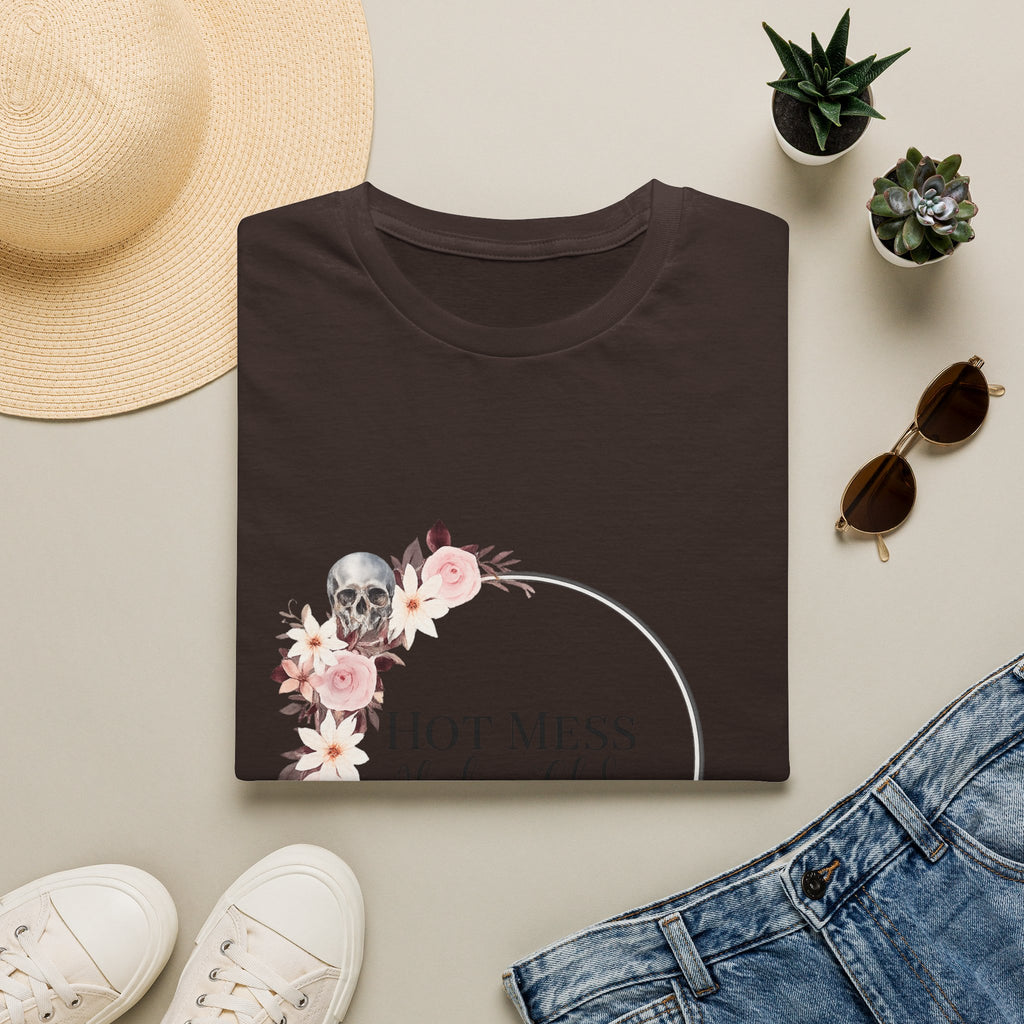 Hot Mess Healing Club T-Shirt — Floral Skull Tee