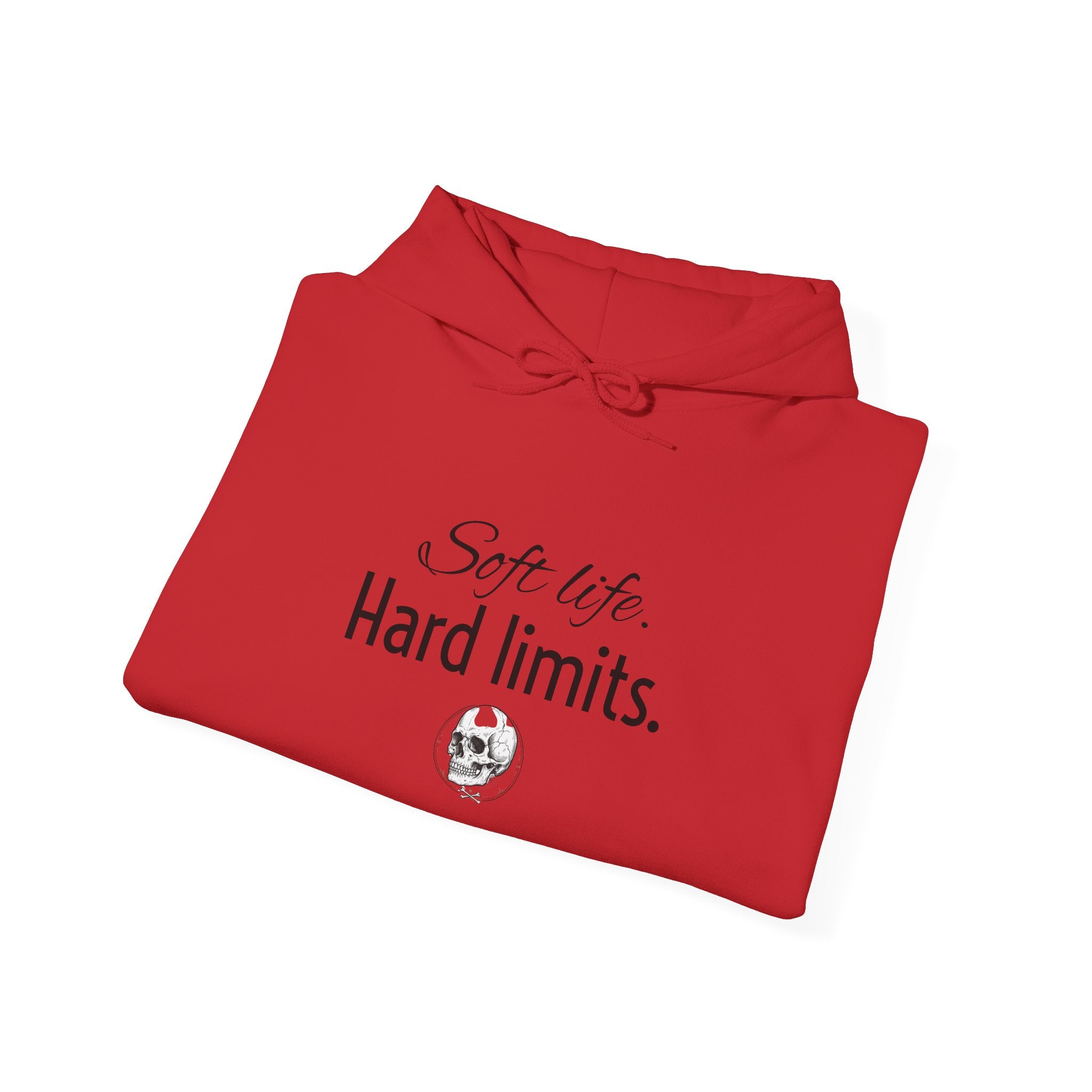 Hoodie — "Soft Life. Hard Limits." Minimalist Script Pullover
