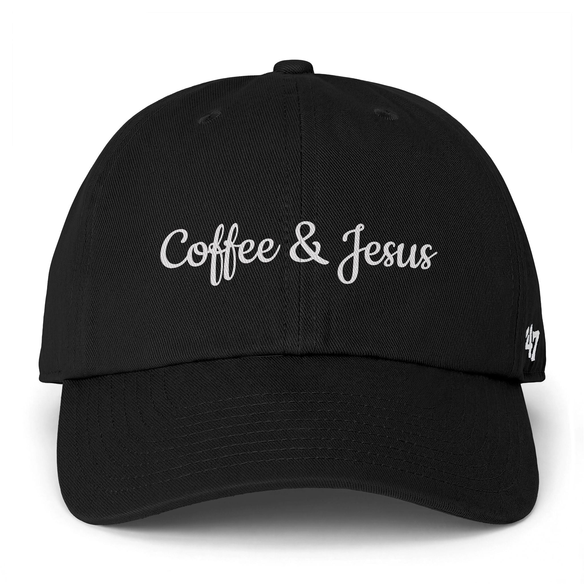 Coffee & Jesus Cap — Embroidered Faith Baseball Hat