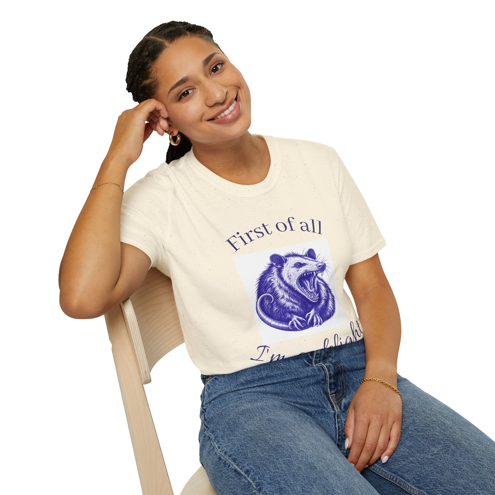 T-Shirt — “First of All, I’m a Delight” Possum Graphic Tee