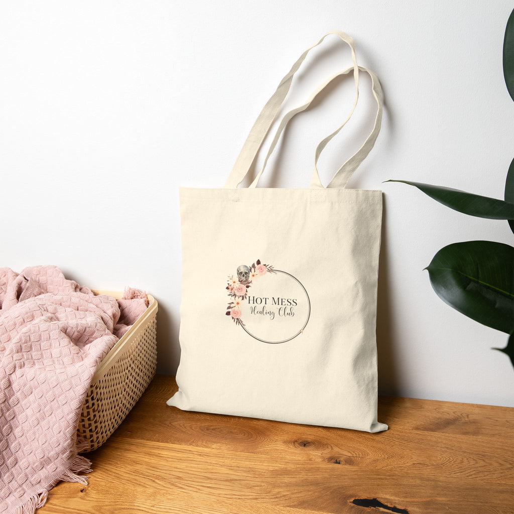 I Choose My Peace Canvas Tote — Floral Calm Reusable Shopping & Everyday Bag
