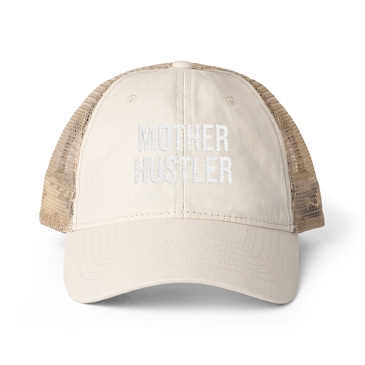 "MOTHER HUSTLER" Women's Washed Mesh-Back Cap