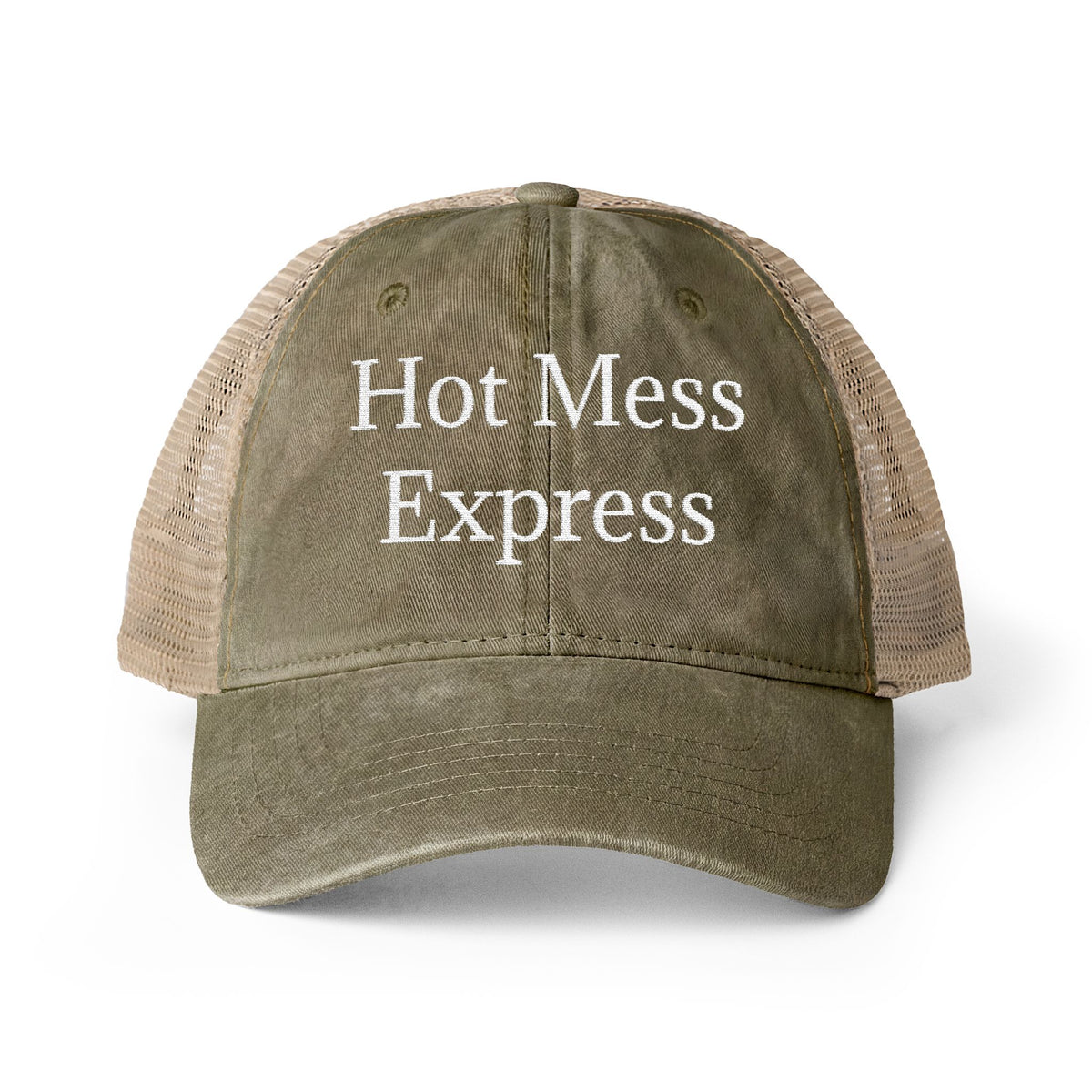 "Hot Mess Express" Women's Washed Mesh-Back Cap