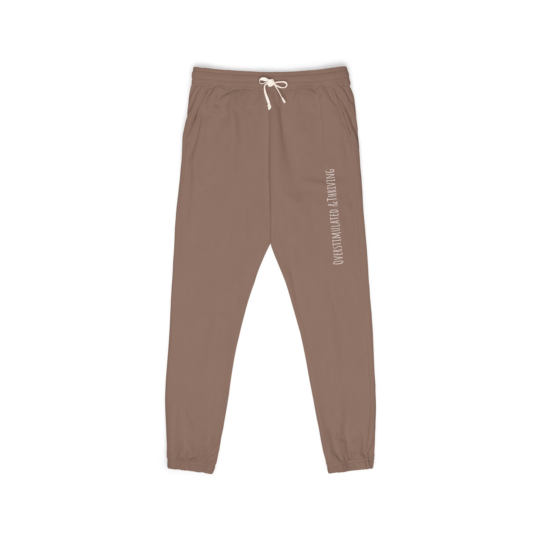 Emberstone Vertical Script Joggers — Garment-Dyed Fleece Sweatpants