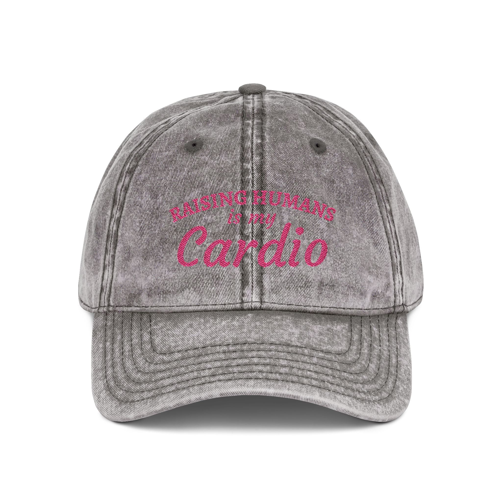 Vintage Embroidered Cap - Moms Cardio (Distressed Hat)