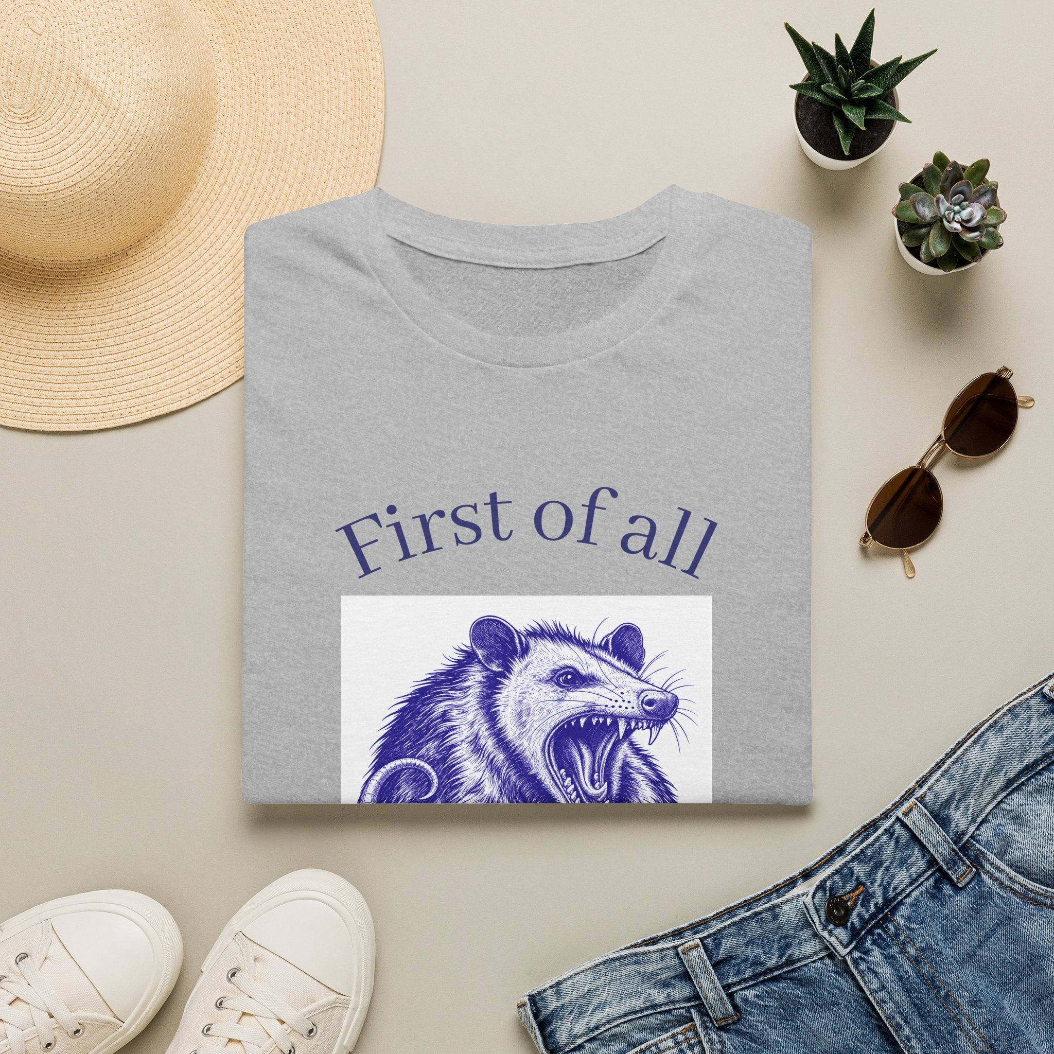 T-Shirt — “First of All, I’m a Delight” Possum Graphic Tee