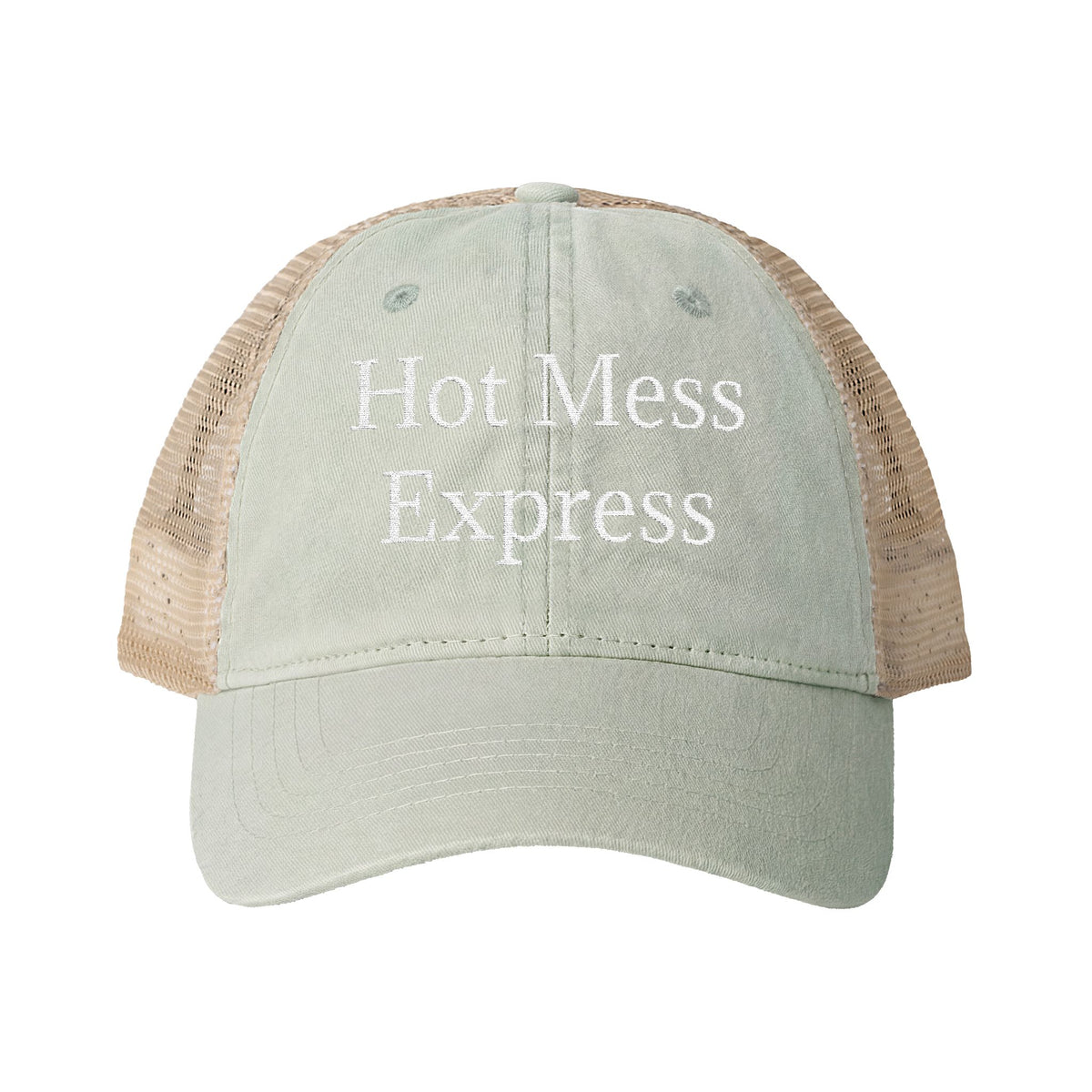 "Hot Mess Express" Women's Washed Mesh-Back Cap