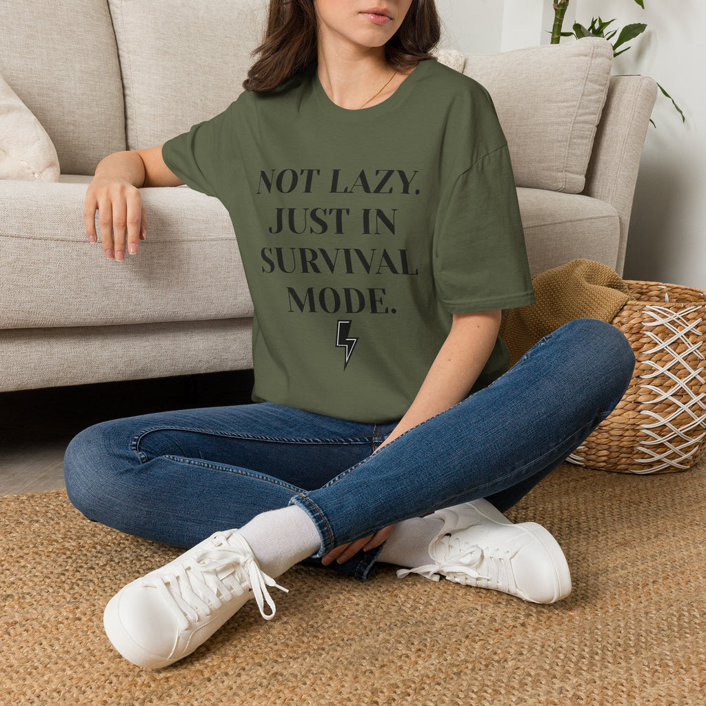 Survival Mode T-Shirt — "Not Lazy. Just In Survival Mode." Relaxed Graphic Tee