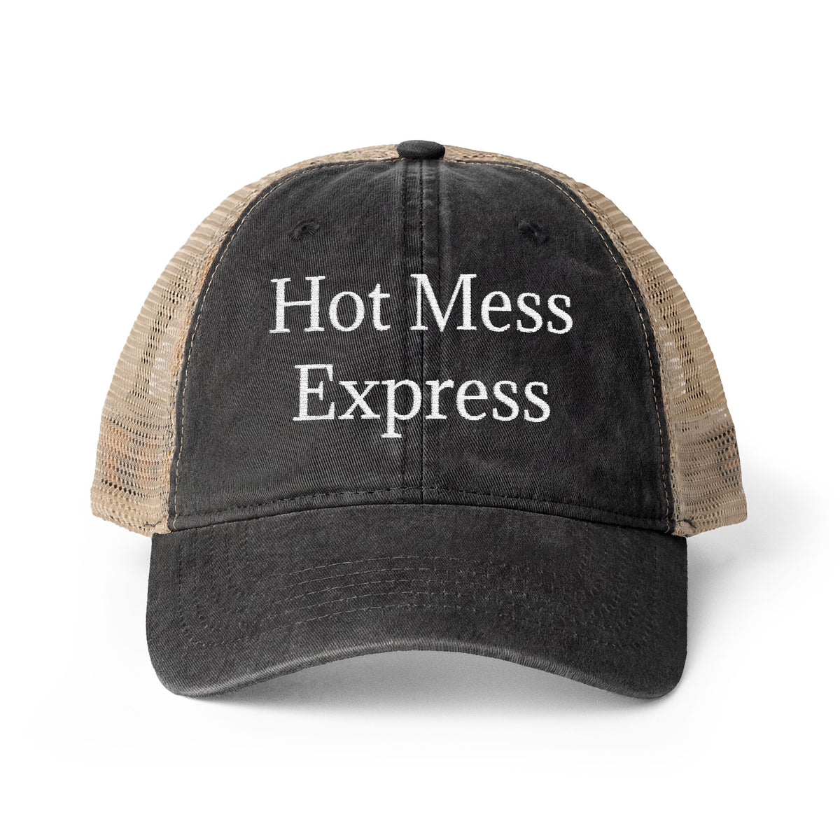 "Hot Mess Express" Women's Washed Mesh-Back Cap