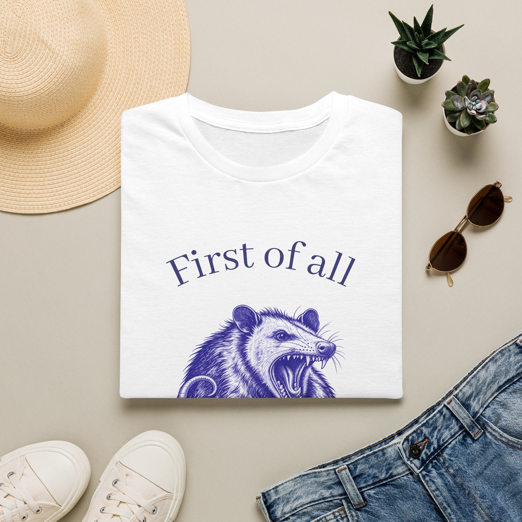 T-Shirt — “First of All, I’m a Delight” Possum Graphic Tee