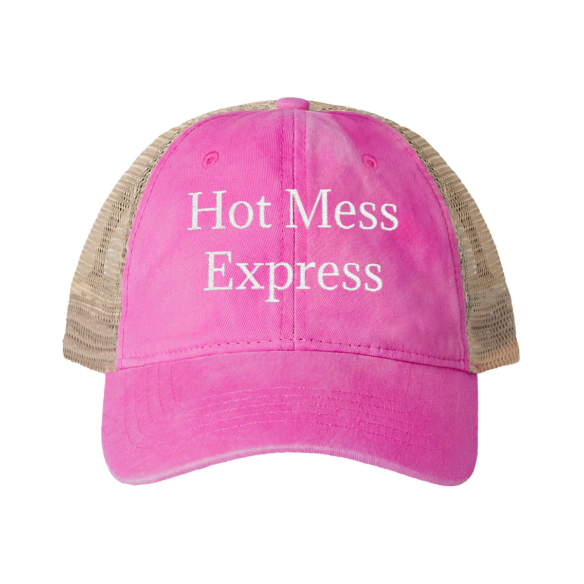 "Hot Mess Express" Women's Washed Mesh-Back Cap