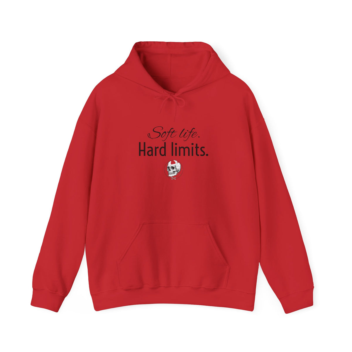 Hoodie — "Soft Life. Hard Limits." Minimalist Script Pullover