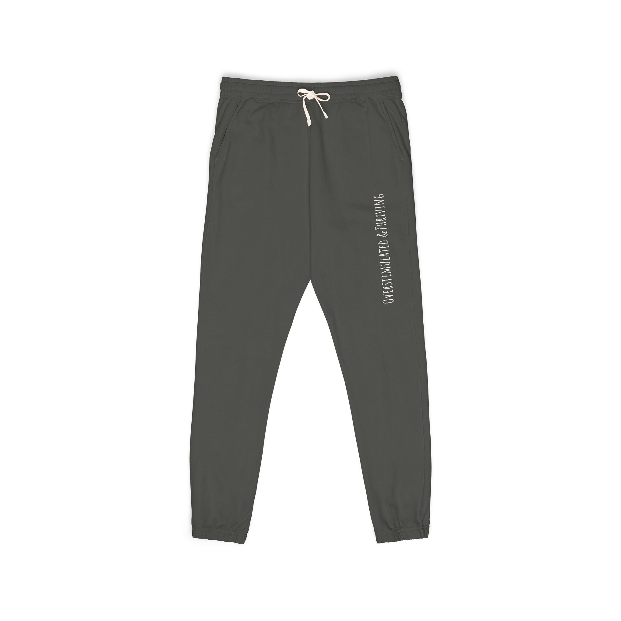 Emberstone Vertical Script Joggers — Garment-Dyed Fleece Sweatpants