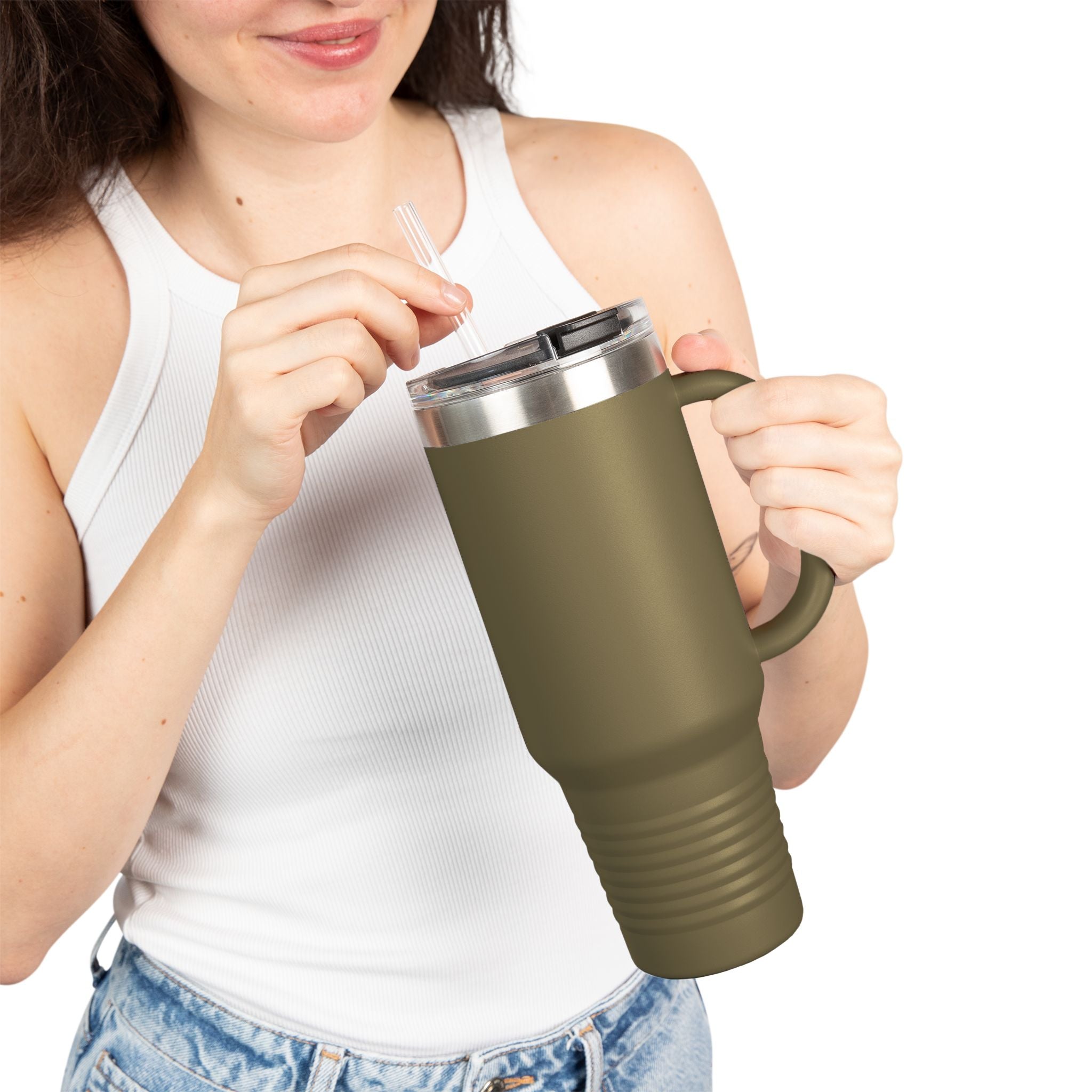 Insulated Travel Mug, 40oz- "Currently Surviving"