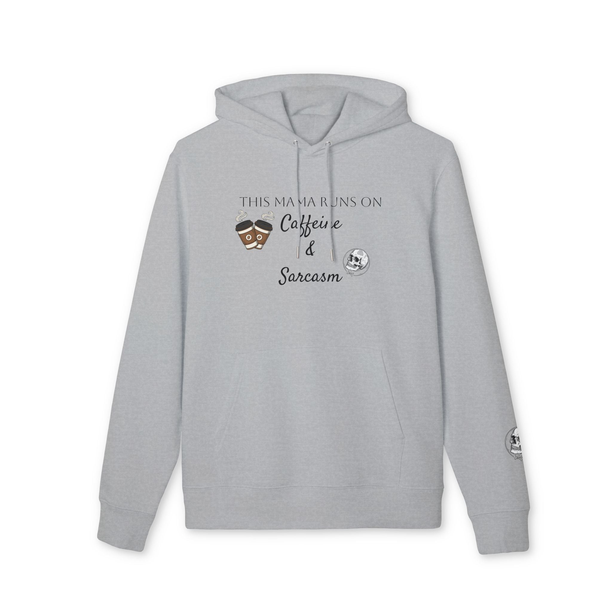 Hoodie — "This Mama Runs on Caffeine & Sarcasm" Floral Skull Hoodie