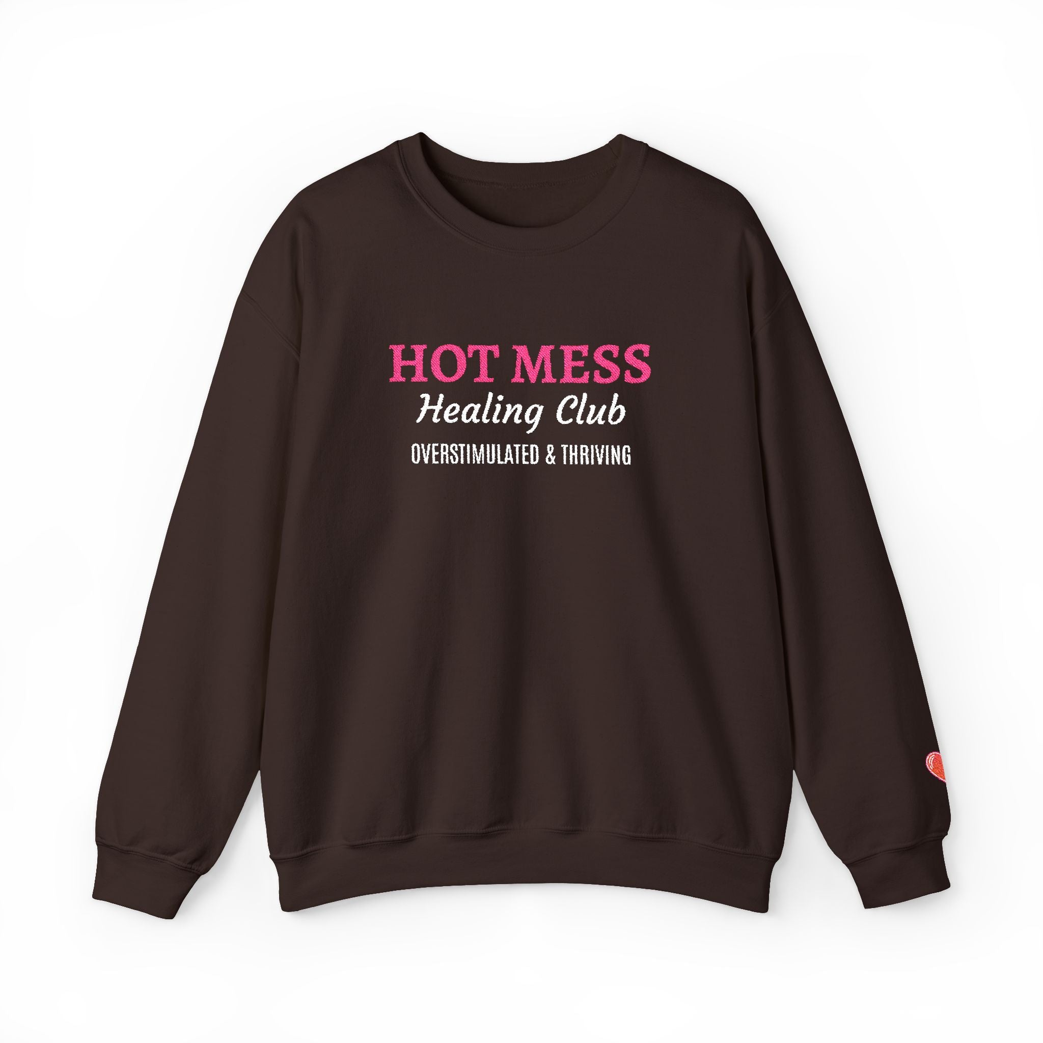 Hot Mess Crewneck Sweatshirt — Funny Graphic White Pullover
